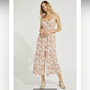 Gentle Fawn Tropez Jumpsuit Natural Floral Linen Blend